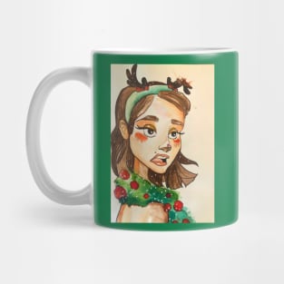 Christmas girl in reindeer costume Mug